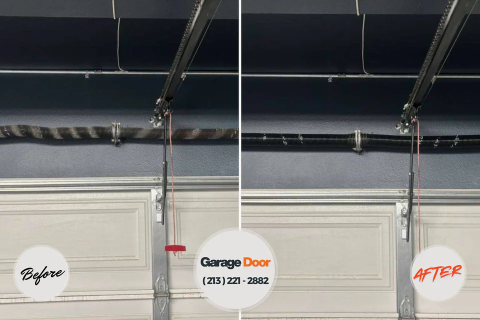 Before and after: garage door repair Pleasant Grove, AL
